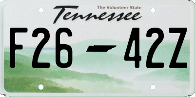 TN license plate F2642Z