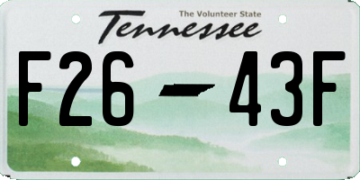 TN license plate F2643F