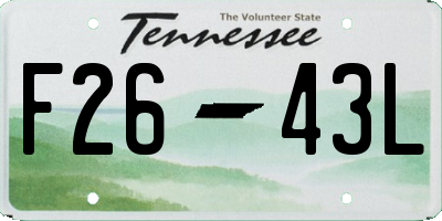 TN license plate F2643L