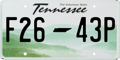 TN license plate F2643P