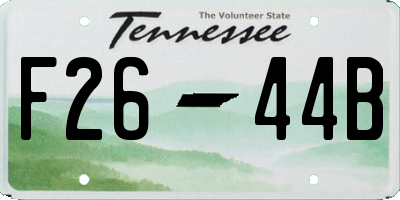 TN license plate F2644B