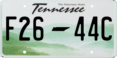 TN license plate F2644C