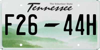 TN license plate F2644H
