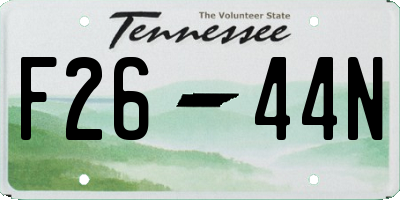 TN license plate F2644N