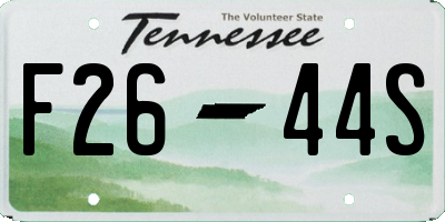 TN license plate F2644S