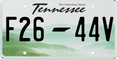 TN license plate F2644V