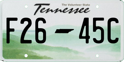 TN license plate F2645C
