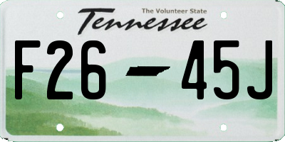 TN license plate F2645J
