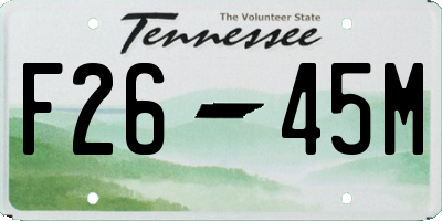 TN license plate F2645M