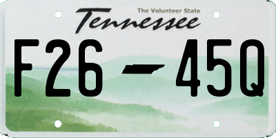 TN license plate F2645Q