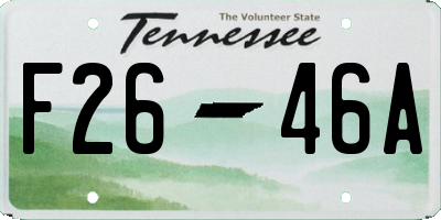 TN license plate F2646A