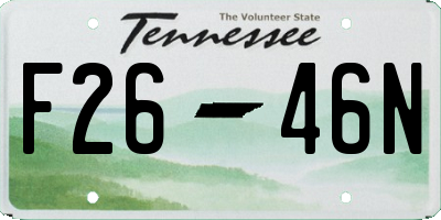 TN license plate F2646N