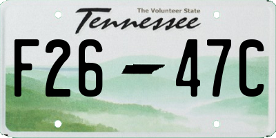 TN license plate F2647C