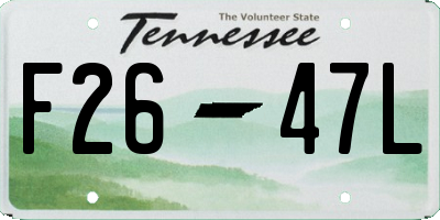 TN license plate F2647L