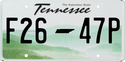 TN license plate F2647P