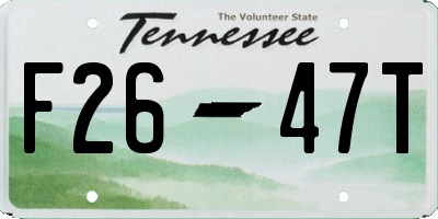 TN license plate F2647T