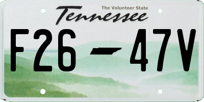 TN license plate F2647V