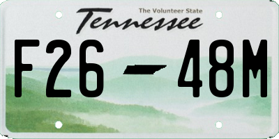 TN license plate F2648M