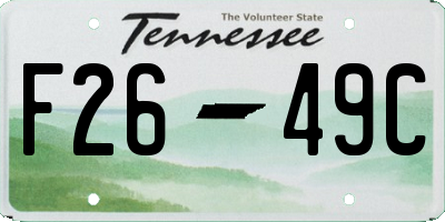 TN license plate F2649C
