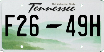 TN license plate F2649H