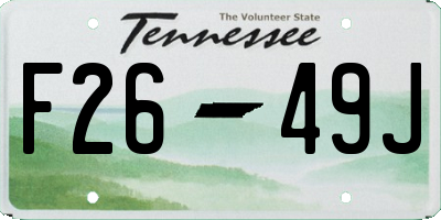 TN license plate F2649J