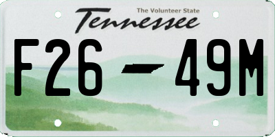 TN license plate F2649M