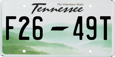 TN license plate F2649T