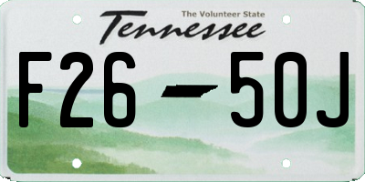 TN license plate F2650J
