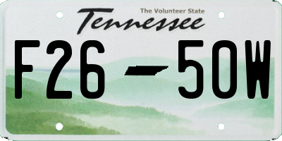 TN license plate F2650W