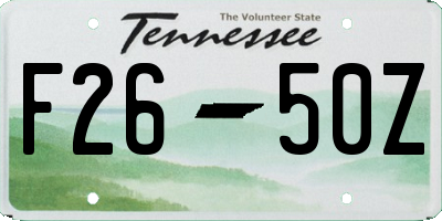 TN license plate F2650Z
