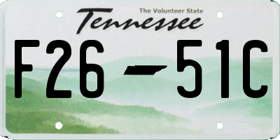 TN license plate F2651C
