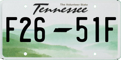 TN license plate F2651F