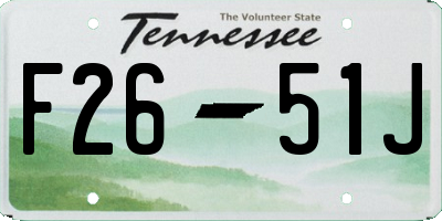 TN license plate F2651J