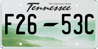 TN license plate F2653C