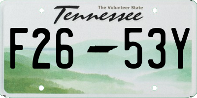 TN license plate F2653Y