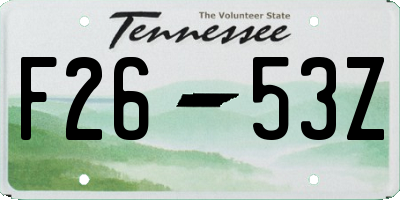 TN license plate F2653Z