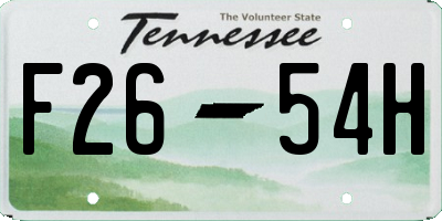 TN license plate F2654H