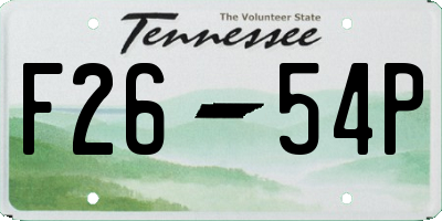 TN license plate F2654P