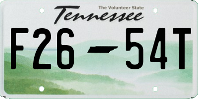 TN license plate F2654T