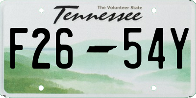 TN license plate F2654Y