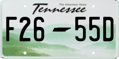 TN license plate F2655D