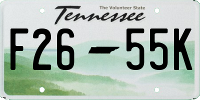 TN license plate F2655K