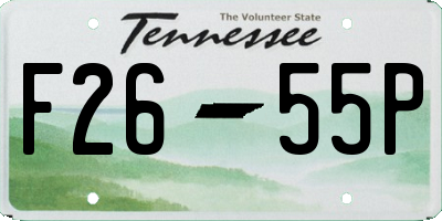 TN license plate F2655P