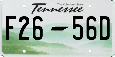 TN license plate F2656D