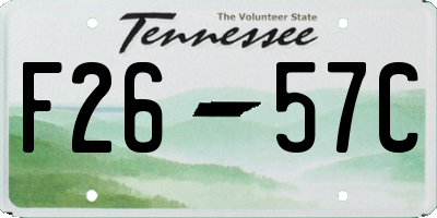 TN license plate F2657C