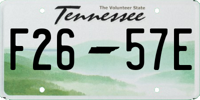 TN license plate F2657E