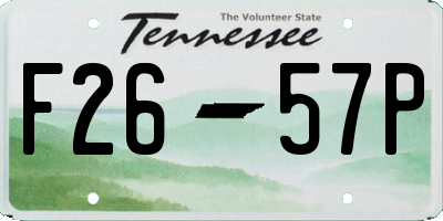 TN license plate F2657P