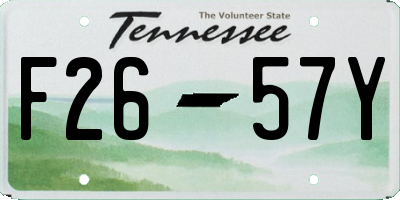 TN license plate F2657Y
