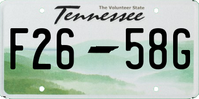 TN license plate F2658G