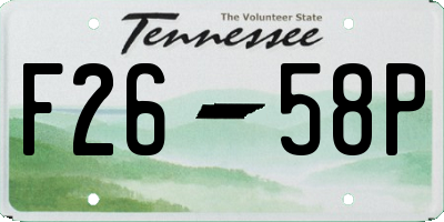 TN license plate F2658P